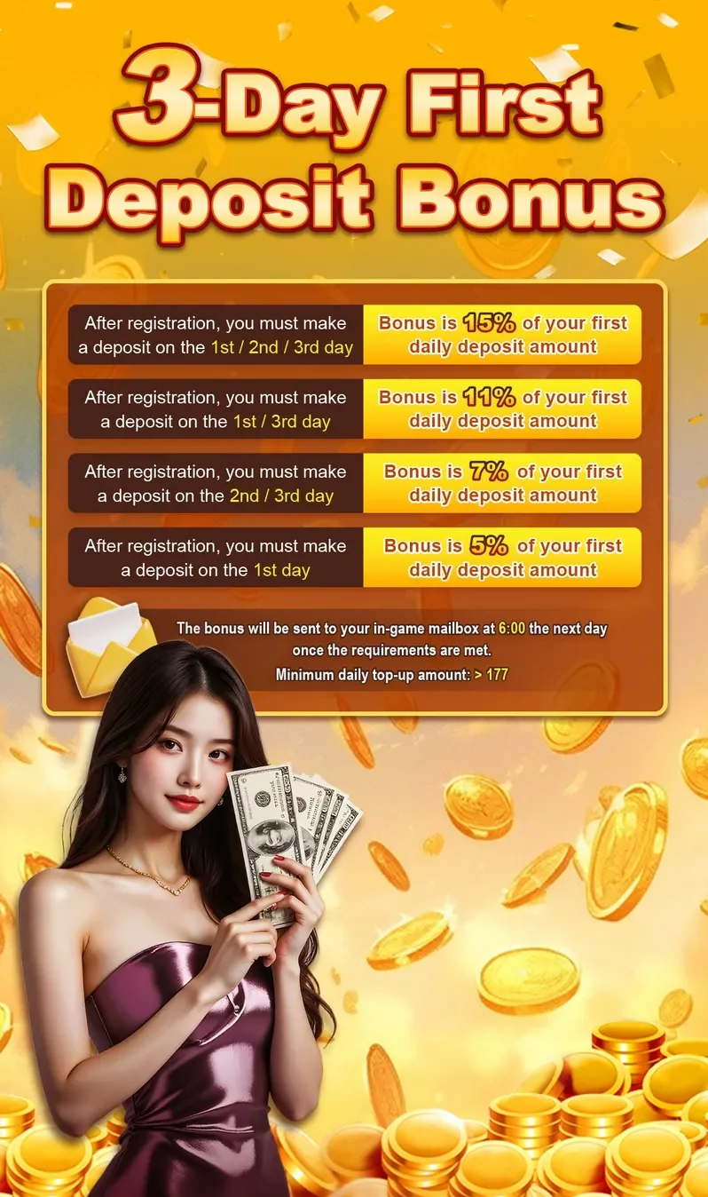 3-Day First Deposit Bonus